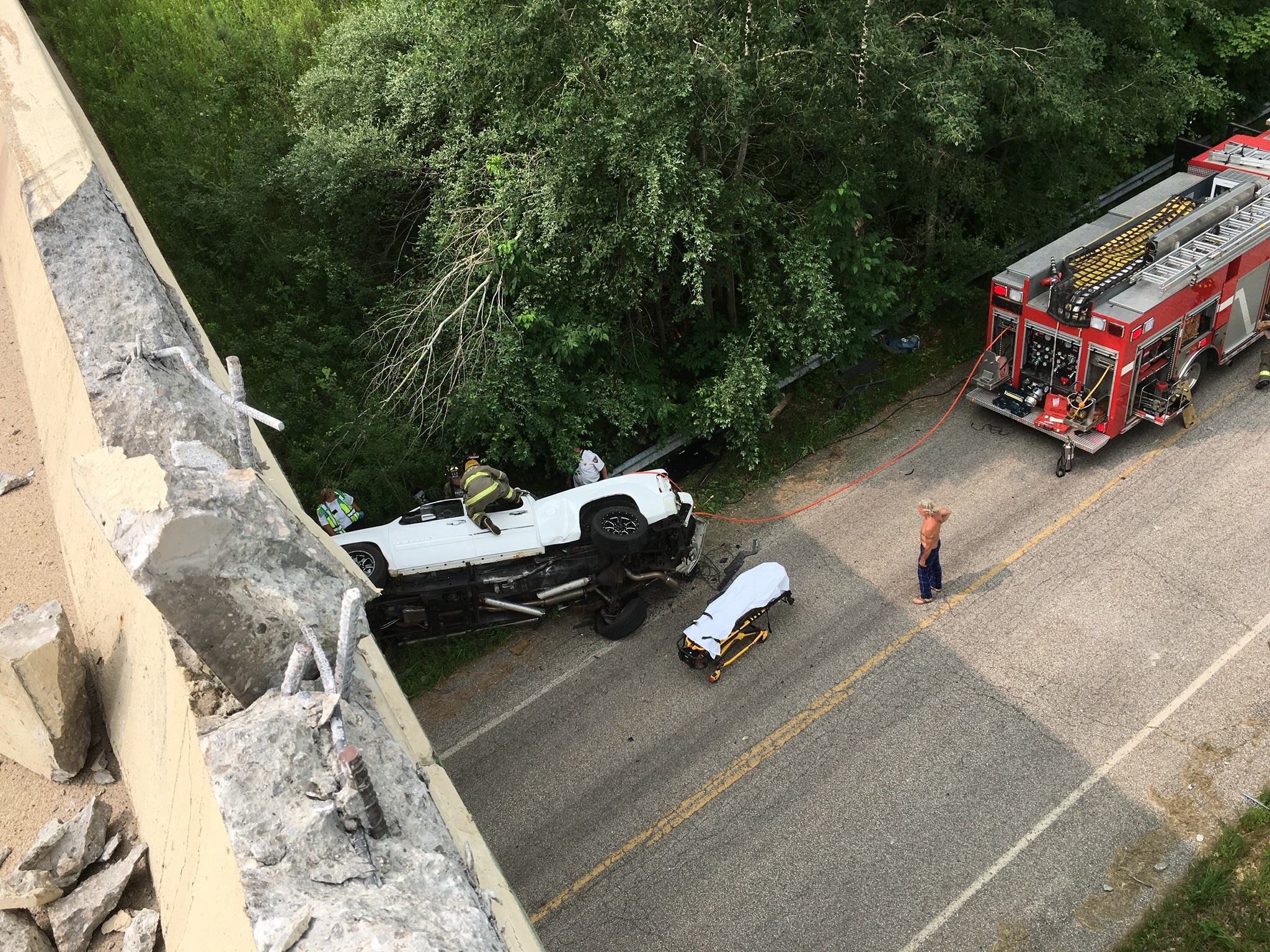 Ohio Man Survives 25 Foot Drop From Highway In Camper Crash