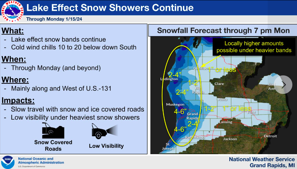 Winter weather advisory extended until 4 p.m. Monday ...