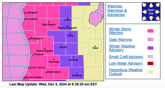 Winter storm warning issued for west Michigan | OceanaCountyPress.com